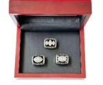 Raiders 1977 1981 1984 Super Bowl Ring Set,With Wooden Display Box