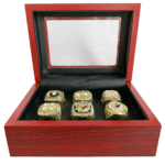Pittsburgh Steelers Super Bowl Championship Rings Set,With Wooden Display Box