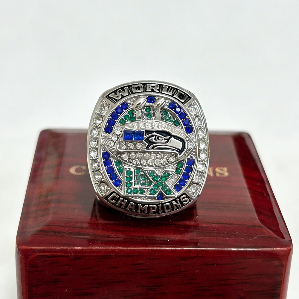 2026 Seattle Seahawks Super Bowl Ring,With Wooden Display Box (Fan Version)